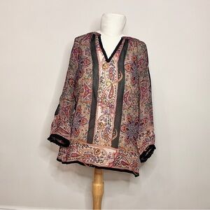 Bila Multicolor Paisley Tunic Top